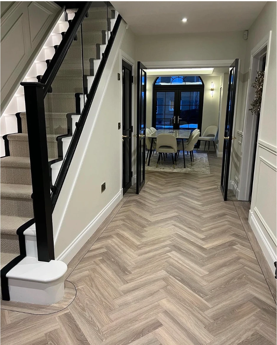 Herringbone Hallway And Stairs — Advanced Equity Management